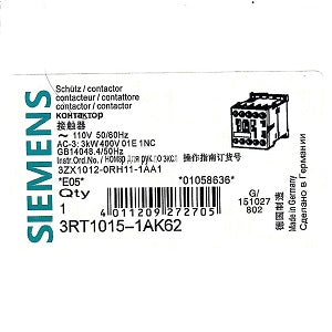 Siemens Contactor 3RT1015-1AK62 / 3RT10151AK62