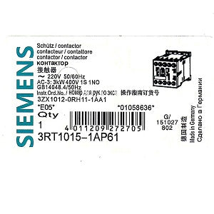 Siemens Contactor 3RT1015-1AP61 / 3RT10151AP61