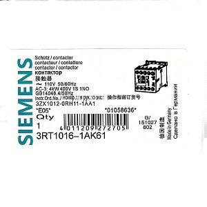 Siemens Contactor 3RT1016-1AK61 / 3RT10161AK61