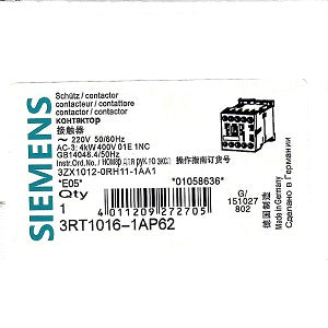 Siemens Contactor 3RT1016-1AP62 / 3RT10161AP62 